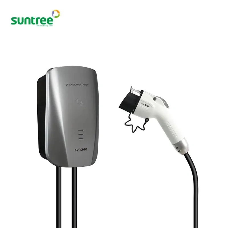 Suntree 7kw Mini EV Charger AC Floor Mounted Electric Car Charger