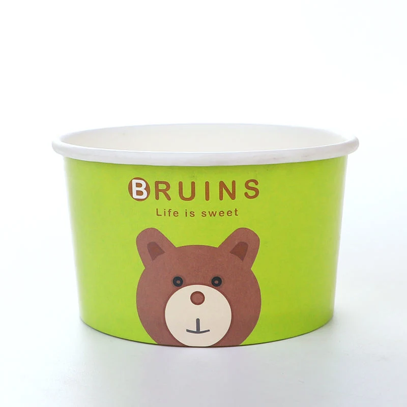 Custom UV Printing Disposable PLA Paper Ice Cream Cup Packaging Boxes