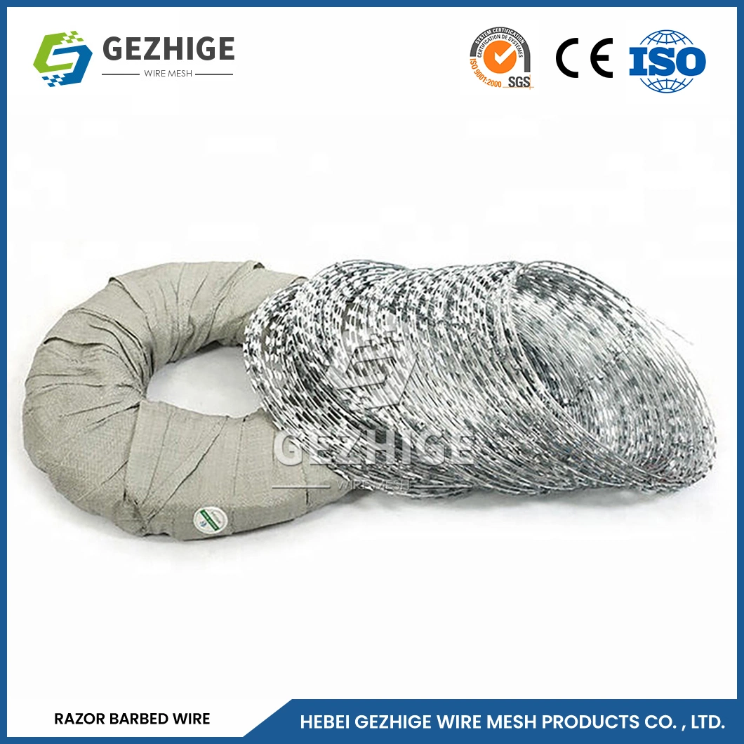 Gezhige fio de arame farpado fábrica 37 fios de aço 316L Arame farpado China superfície brilhante arame de barbear Spiral