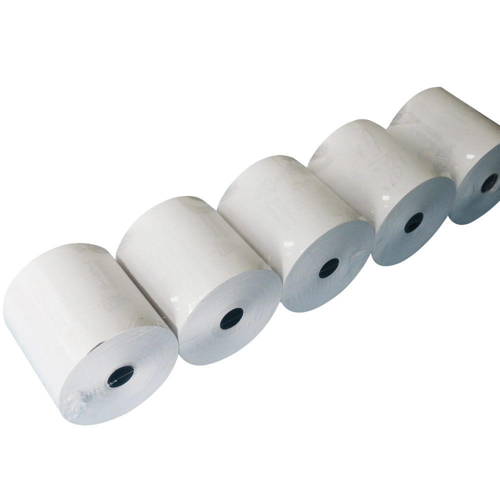 White Plain Thermal Paper Billing Roll Blue Ink