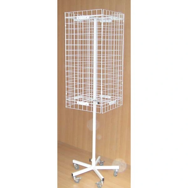 Height Adjustable Grid Wall Panel Floor Revolving Wire Mesh Display Stand (PHY265)