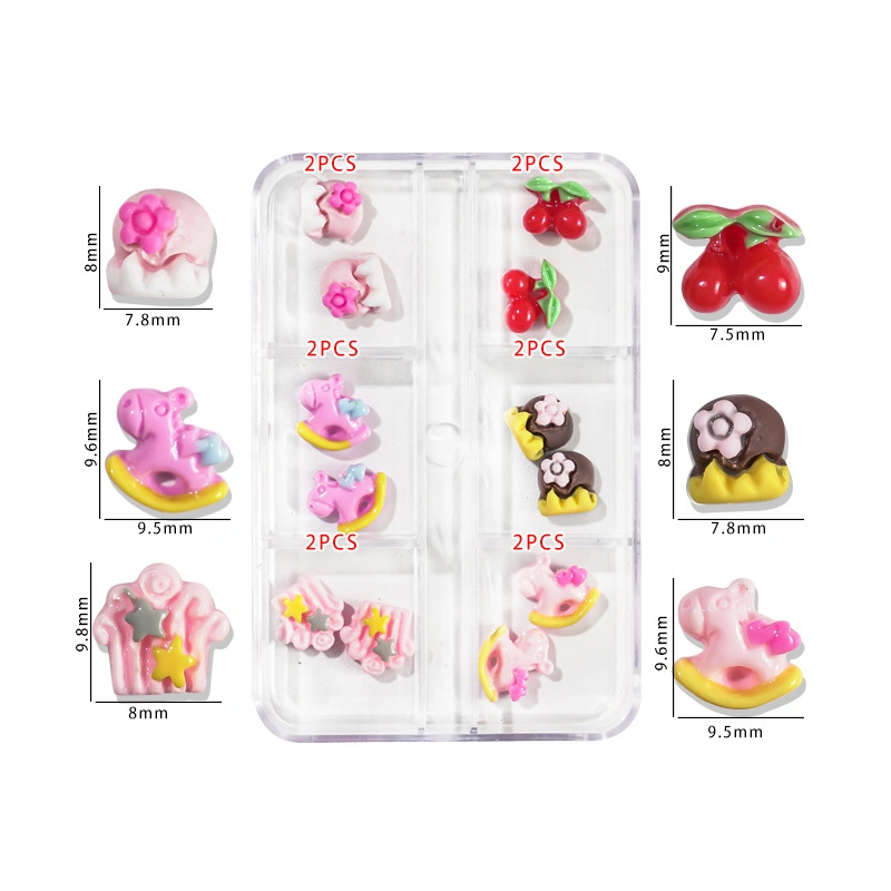 Harz Ornamente Zubehör Cartoon Nail Paste Creative New DIY Ornamente 6 Nail Paste Dekorationen