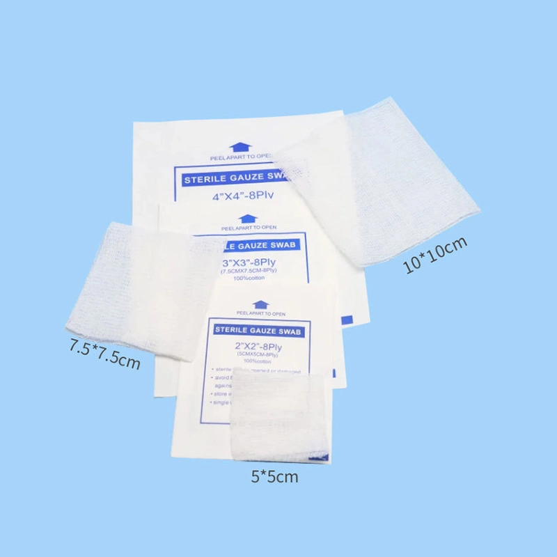 10X10 Medical Hospital Cotton Compress Hemostatic Sterile Gauze Dressing Swabs