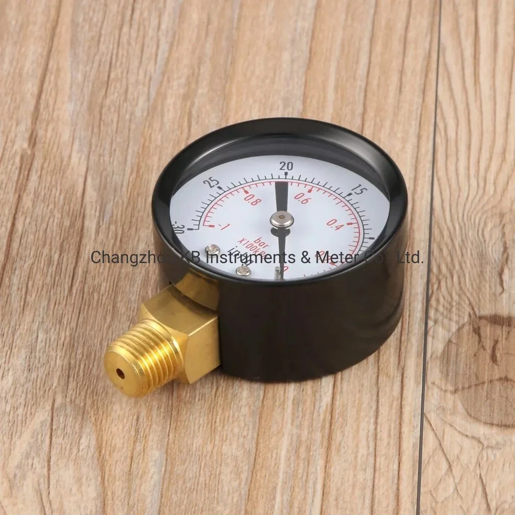 2.5" (63mm) Glycerin Oil Filled Bottom Connection Water Treatment Fittings Pressure Gauge