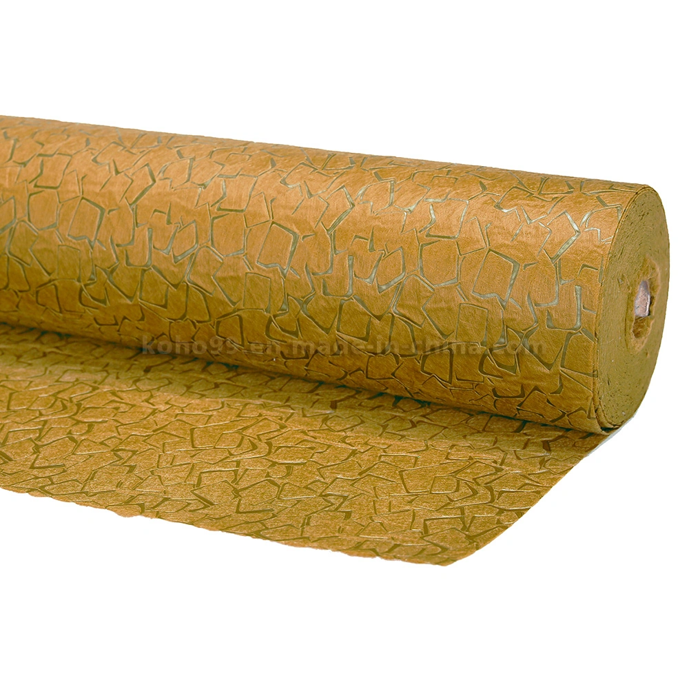 Golden Yellow Non Woven Grid Embossed Cloth for Bags