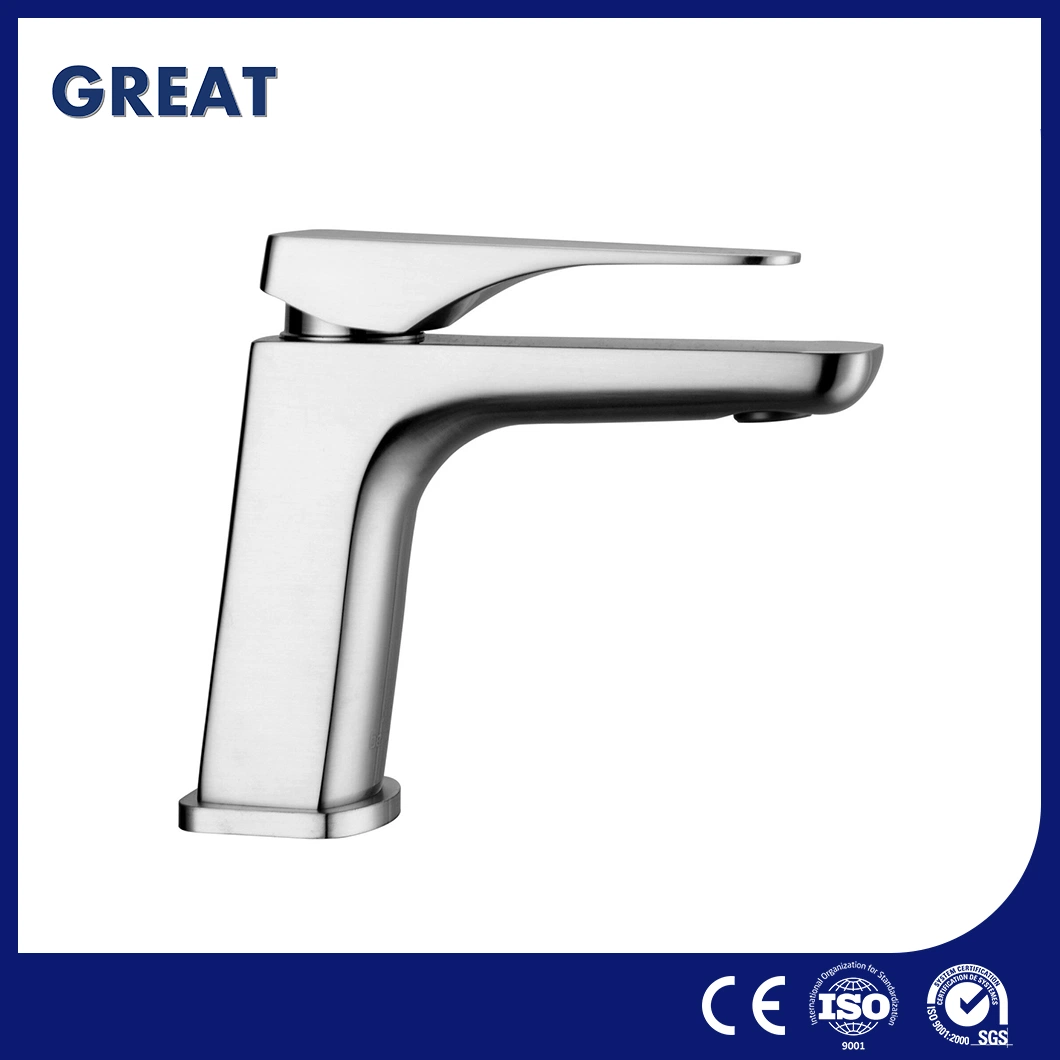 Great China New Basin Faucet Manufacturers OEM Customized Vanity Faucet 1 Hole Gl9701A97b Chrome Single Lever Basin Faucet Brass Material Cool Basin Faucets