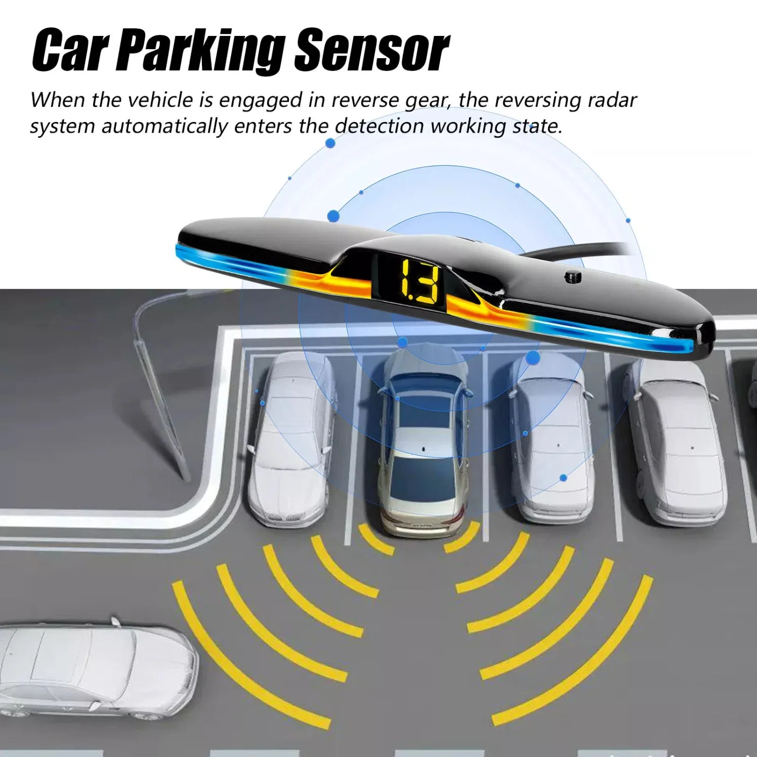 Sistema de sensores de asistencia al estacionamiento para automóviles 4 Sensores asistencia al estacionamiento para automóviles Kit de pantalla LCD del sistema detector de radar de reserva inversa para Aparcamiento