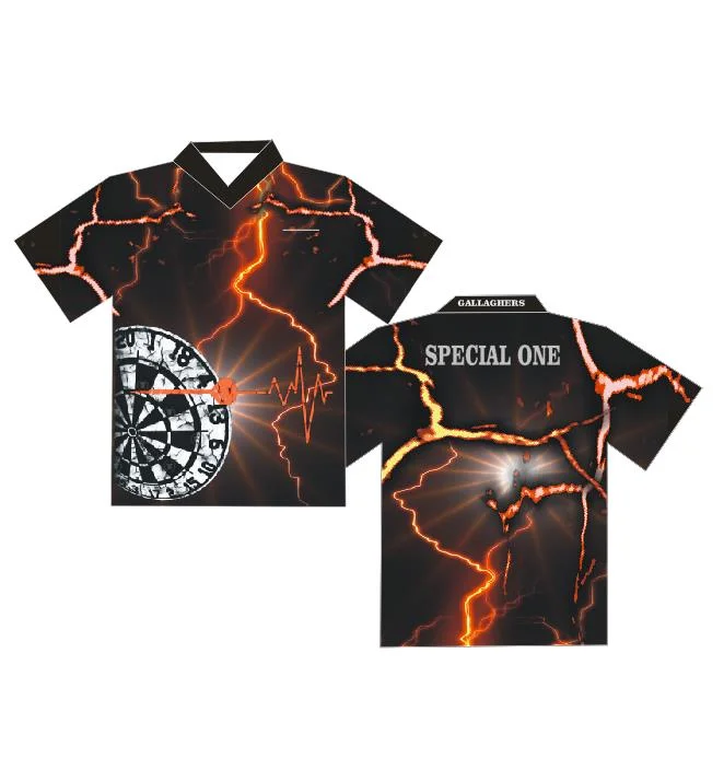 Design China Manufacturer Your Own Custom Dart Shirts Jersey Polo with Zippers Team Sublimated Dart T Shirt