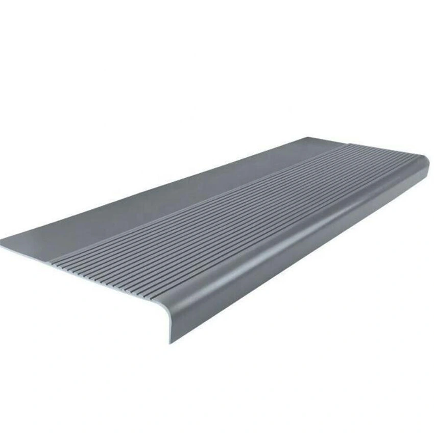 Safety Square Nose Stair Tread Cover Non Slip Grey Stair Nosing