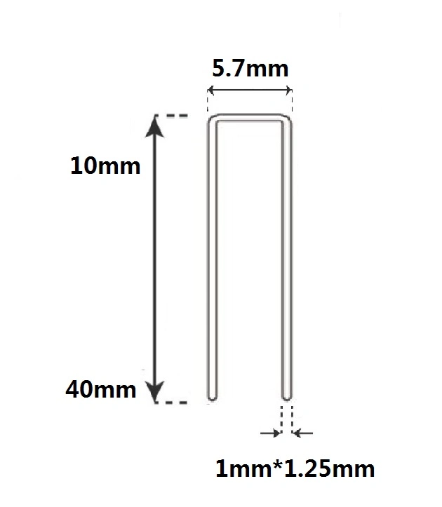 18 Gauge 90 Serie 5,7mm Krone 28mm Länge Mitteldraht Heftklammern