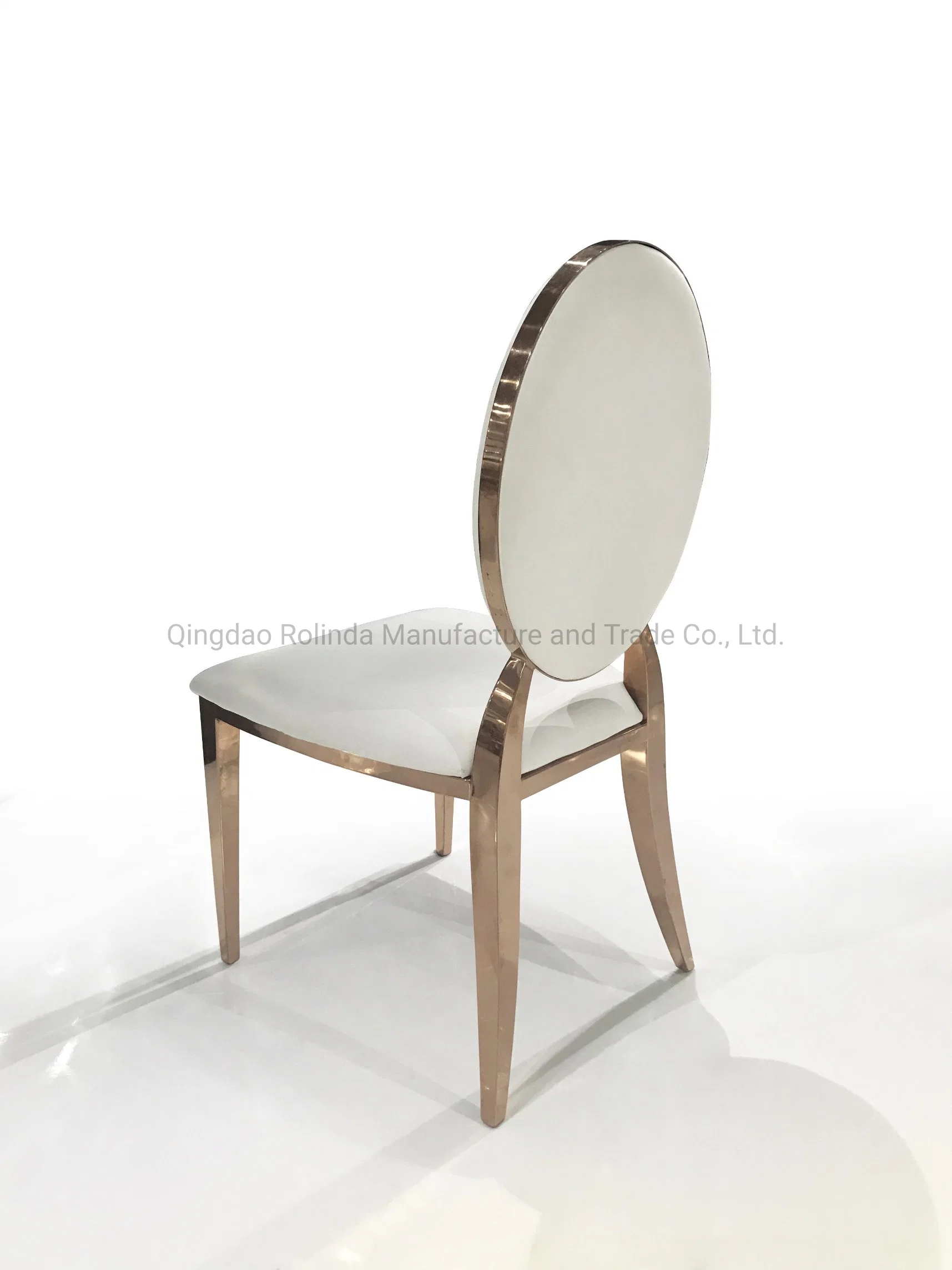 Wholesale/Supplier Popular Wedding Event Party Stacked Gold Stainless Steel Oval Round Back Dining Chair