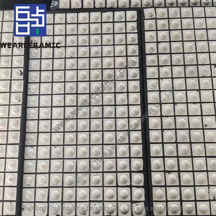 Rubber Ceramic Tile Bonding Backed Ceramic Wear Lining Composite Ceramic Rubber Mat/Panel for Industrial Equipment