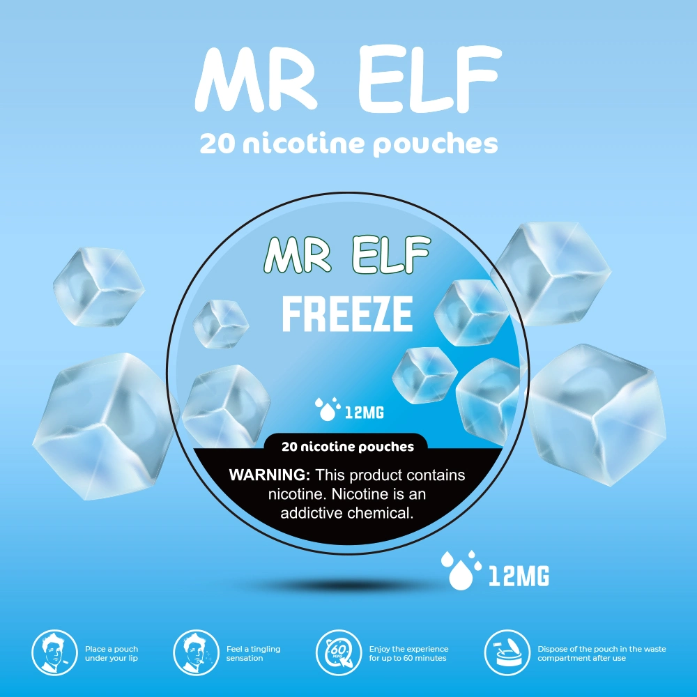 Tabaco mais vendido não nicotina Pouch 12mg Mr Elf fumo livre As bolsas de nicotina Snus 20 Packs vs tabaco Grizzly sem fumo