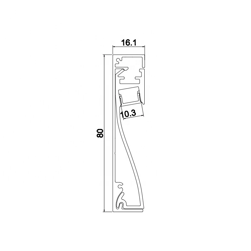 LED Aluminum Profile with PC Opal Diffuser for LED Skirting Lighting