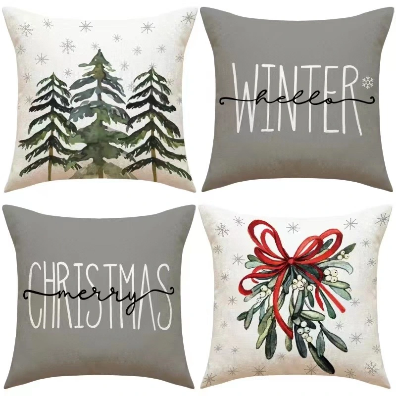 Winter Holiday Farmhouse Decorations Cushion Cover