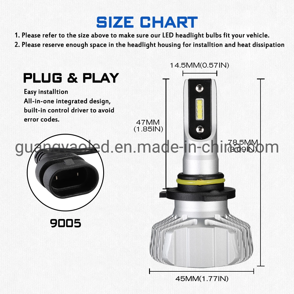 Affordable Price LED Auto Headlight Replacement Bulb Kits, LED Car Front Lightiing with Vary Lamp Base, LED Truck Replacement Bulb H1/H3/H4/H7 etc