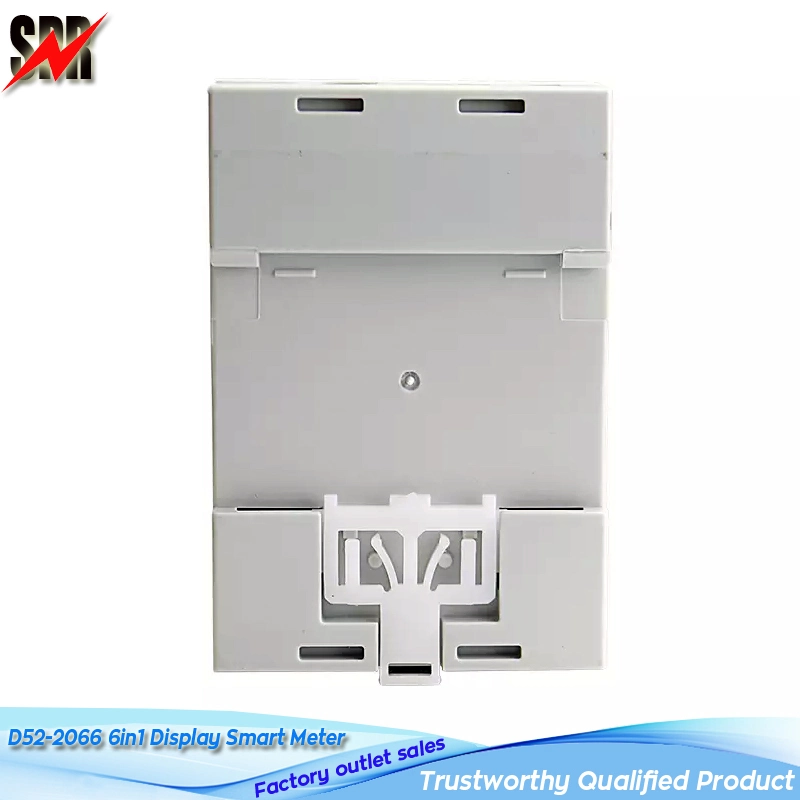 نموذج D52-2066 6in1 عرض متر ذكي للتيار المتردد على السكك الحديدية DIN Rail AC يراقب الجهد والتيار وعامل القدرة والكيلوواط النشط والطاقة الكهربائية وتردد الطاقة ، وهو عداد رقمي متعدد الوظائف.