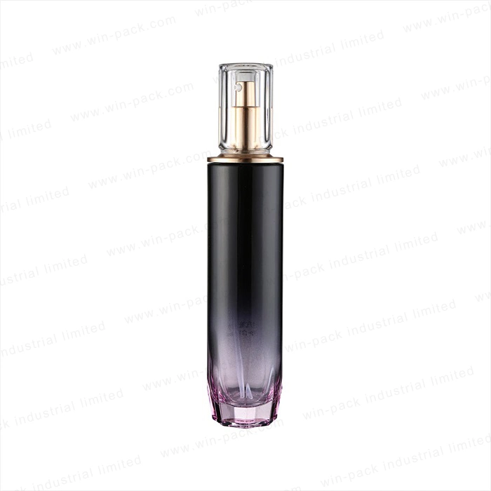 Glass Lotion Bottle and Jar Customized Transparent Gradient Purple Color Bottle 120ml 50g Hot Sale Set Glass Containers