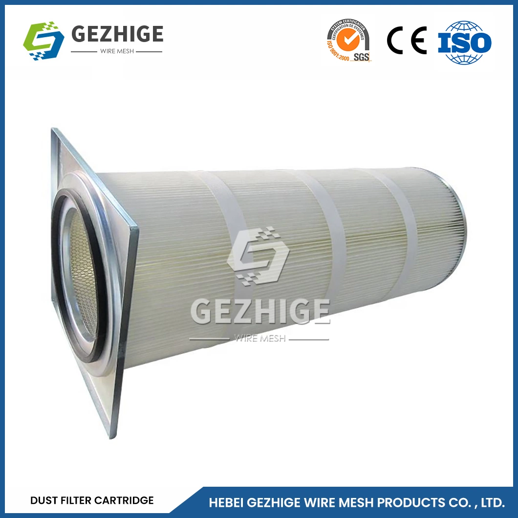 Gezhige Polymer Water Treatment Cartridge Factory 5m 6m Filter Area Industrial Dust Filter China 1000m3/H-100000m3/H Air Volume Industry Air Filter Cartridge