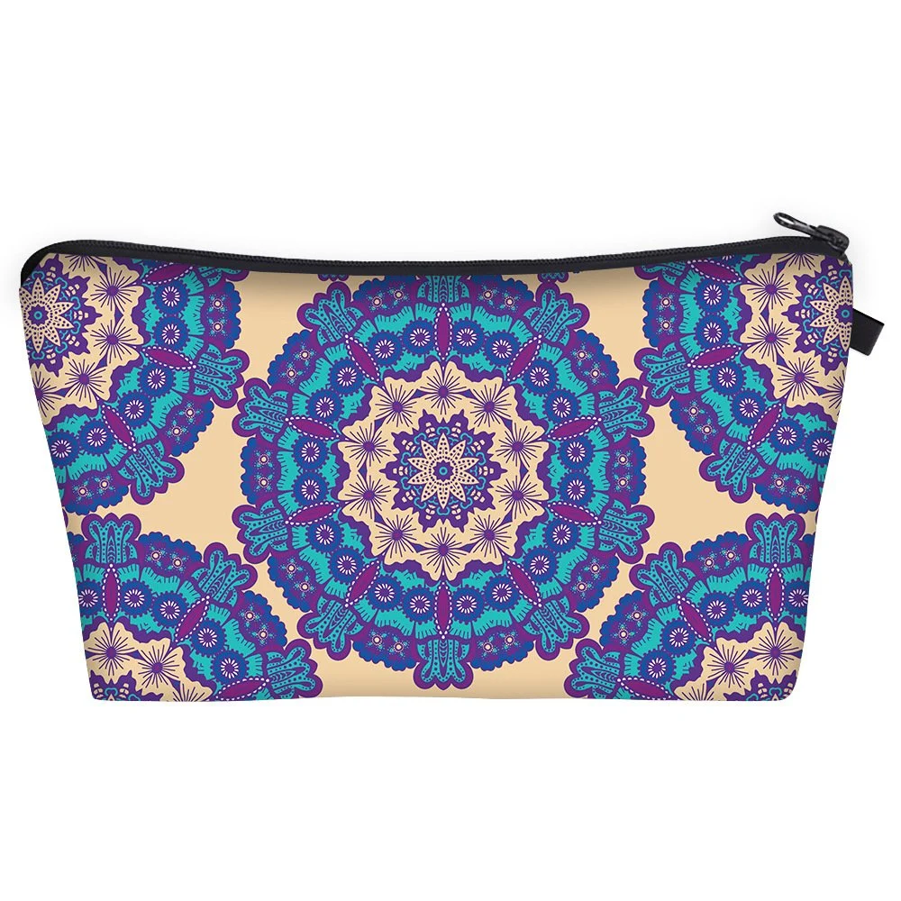 Polyester Wholesale/Supplier Mandala Printed Cosmetic Bag Makeup Pouch Pencil Bag