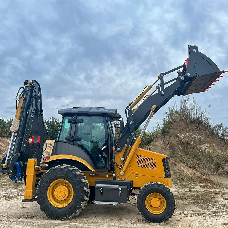 Neue landwirtschaftliche kleine Baggerlader Mini Baggerlader 4X4 Kompakttraktor mit Radlader und Kubota Baggerlader