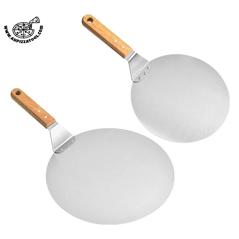 10/12/14/16 Inch Stainless Steel Round Cake Lifter Pizza Peel Paddle Spatula