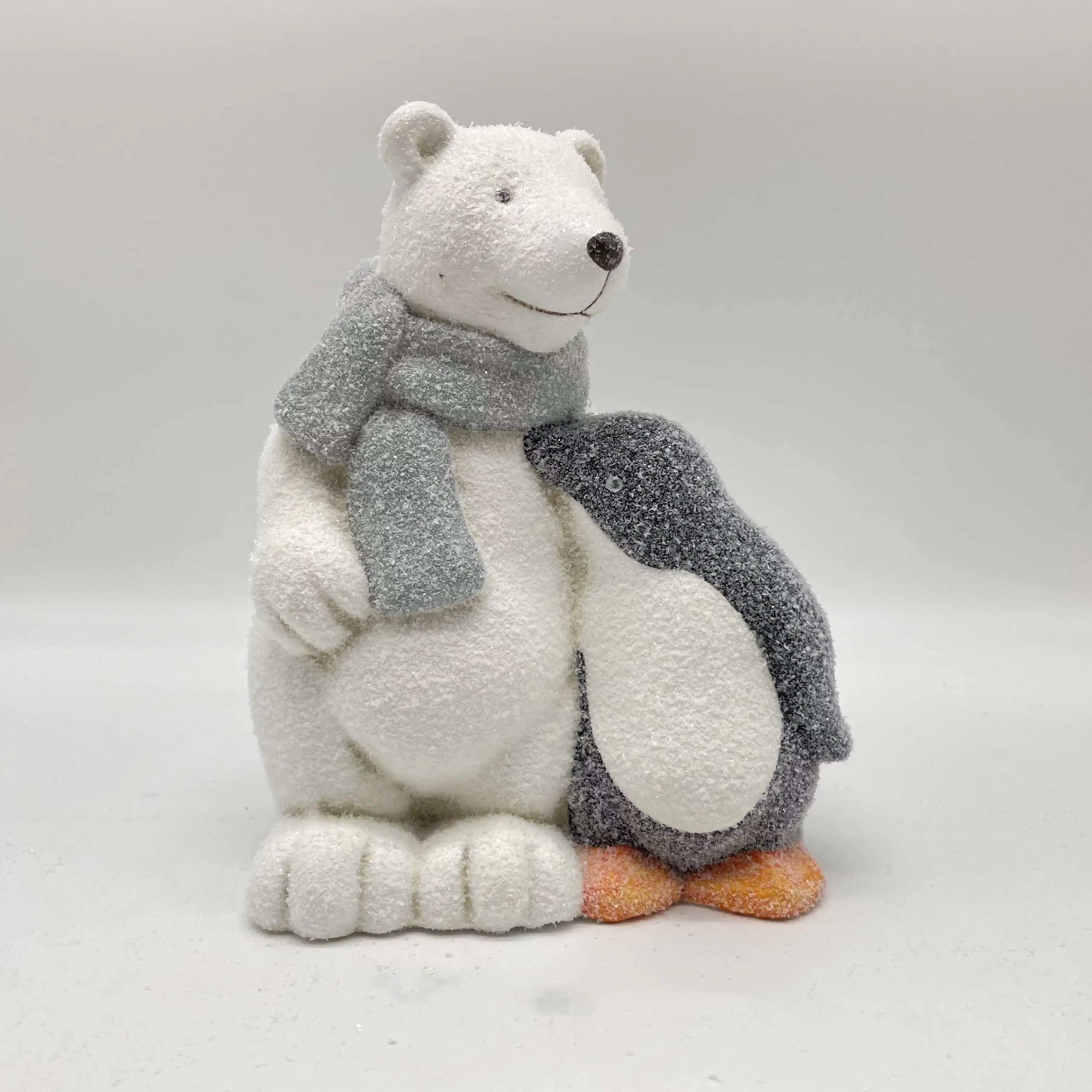 Decoraciones de osos polares de cerámica personalizadas para porcelana de artesanía animal de Navidad Figurillas