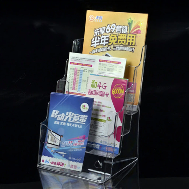 Acrylic Show Display Literature Brochure Rack A4 Size Double 5 Tier Brochure Holder