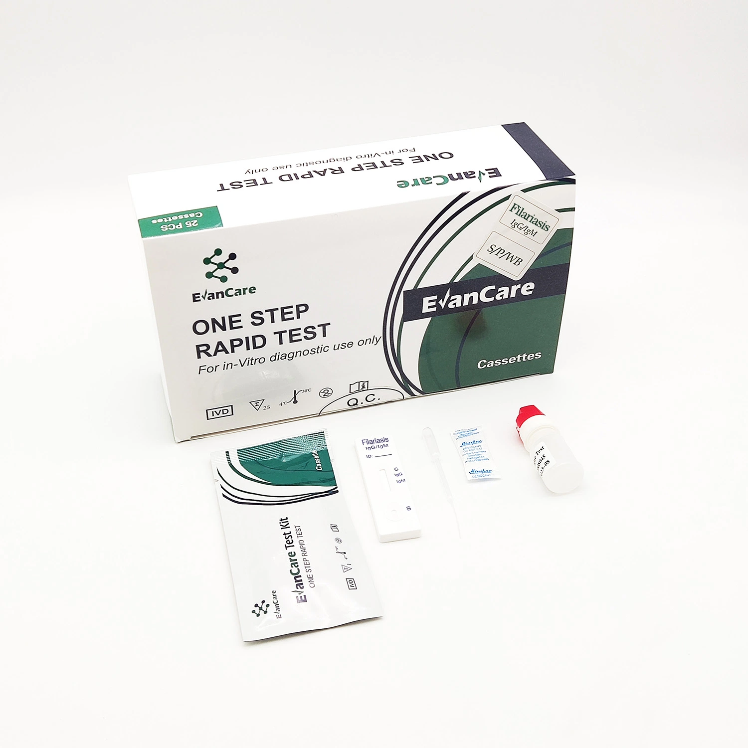 Diagnóstico de suministros médicos Test rápido método de oro coloidal Filariasis Igg/Kit de prueba de Igm