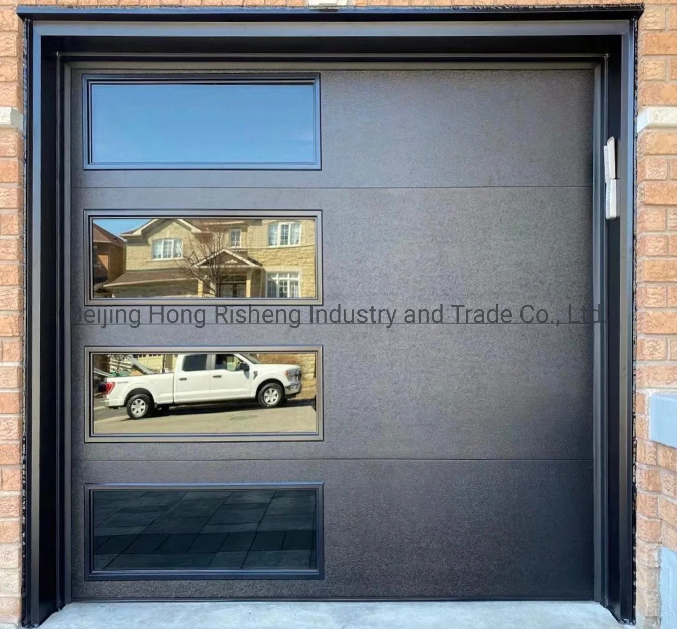 Original Factory Residential Garage Door with Flat Steel Insulated Panel with Window