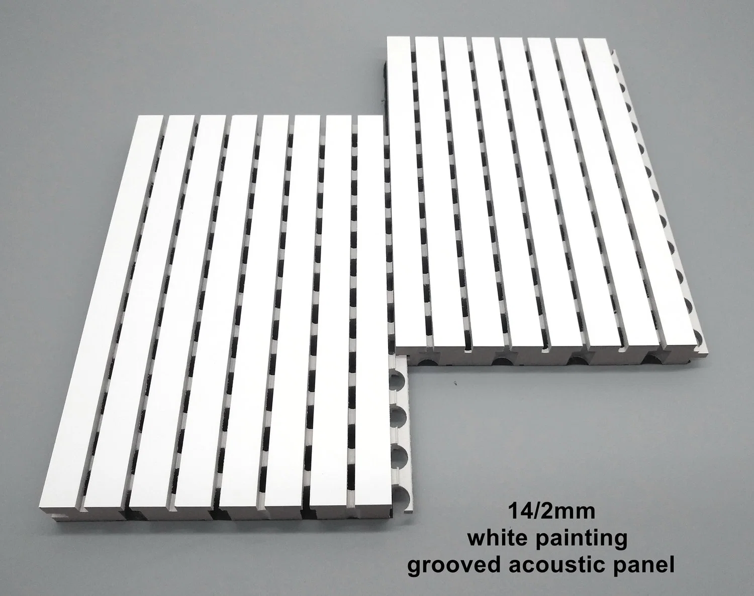 White Painting Grooved Acoustic Panel 14/2mm Timber Board Office Wall Ceiling Building Material