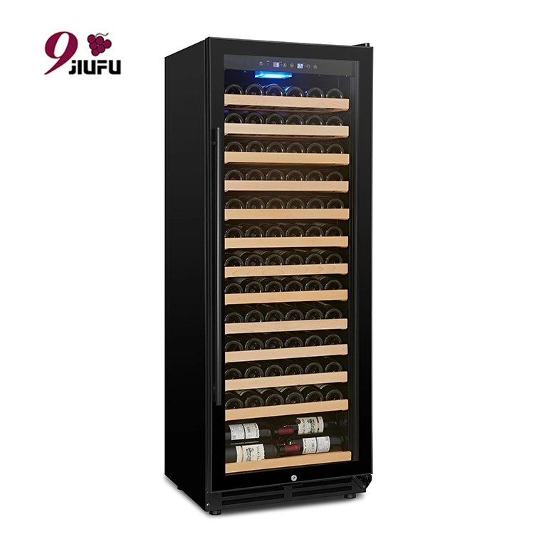 Individual Smart Double Humidor Wall Insulated Metal Sparkling LED Bottle Compressor Red Wine Fridge Cooler