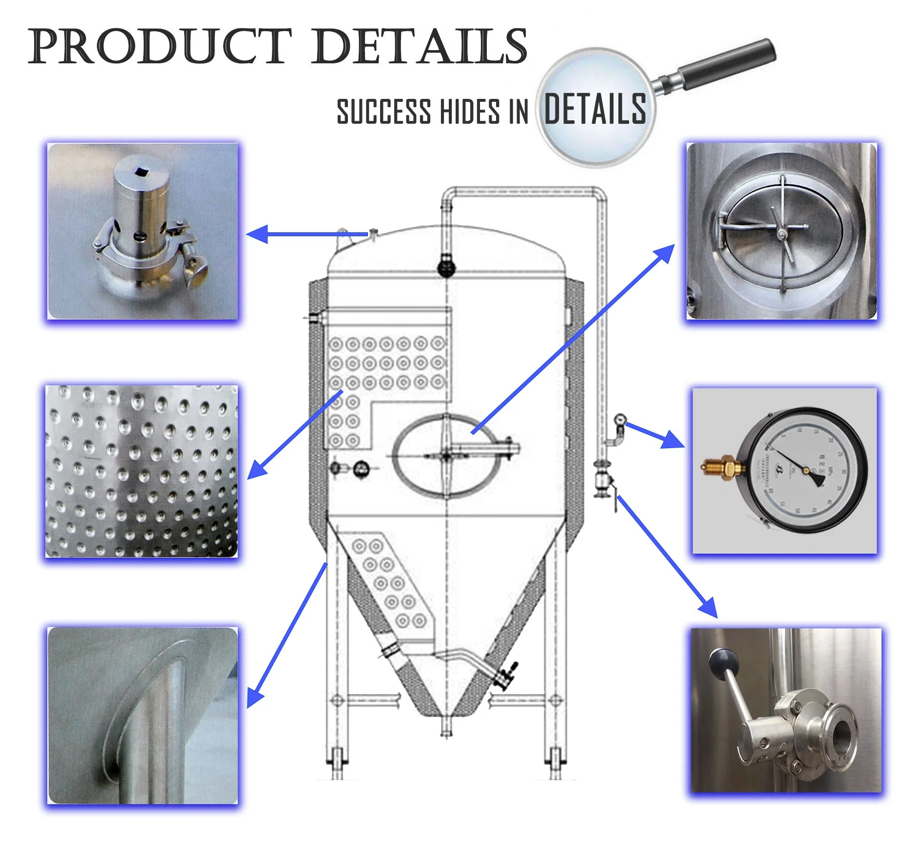 2000L Beer Customized New Fermenting System for Sale Water Tank