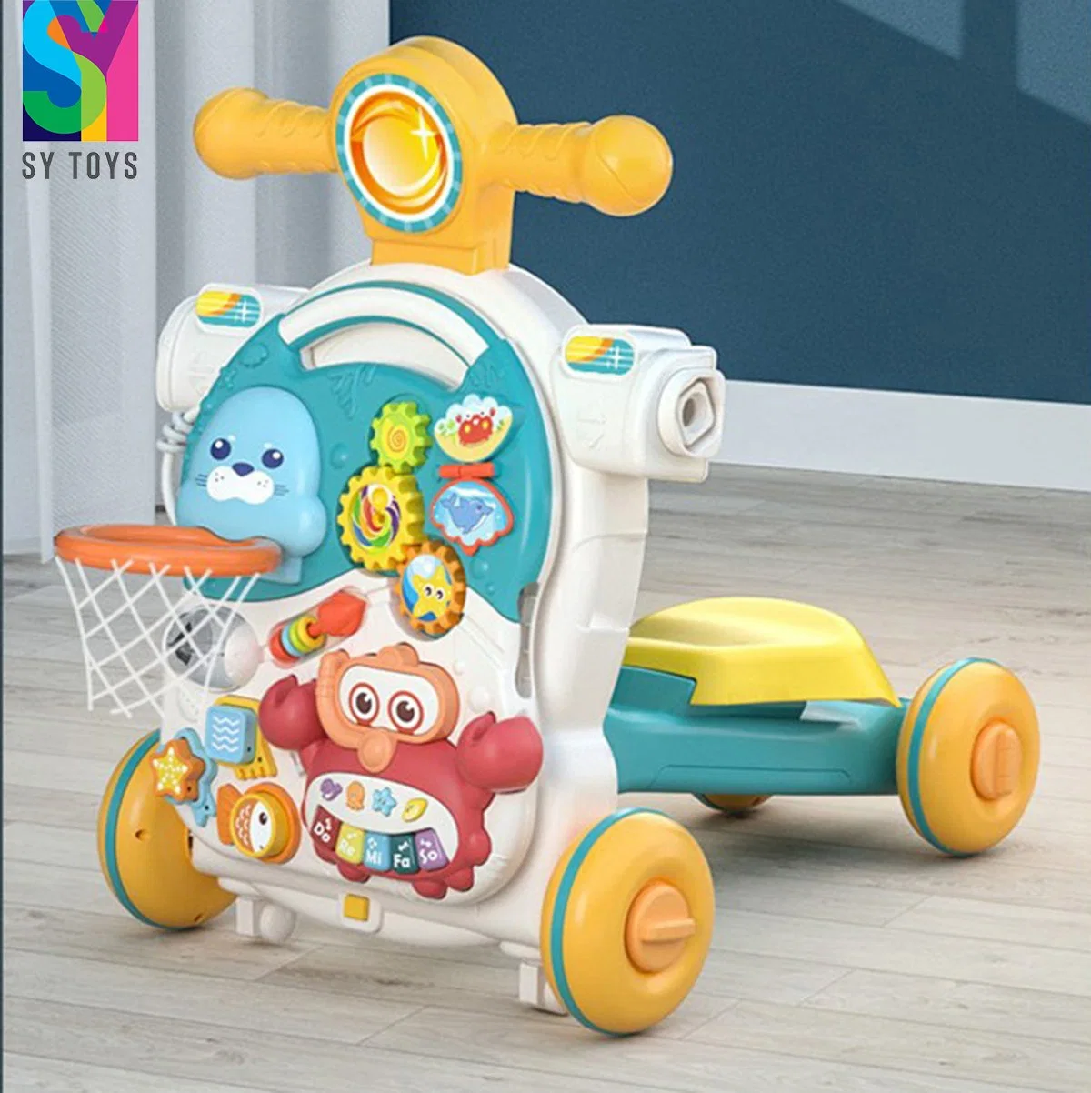 Sy Toys Wholesale/Supplier Wholeasle Factory Direct Sales Baby Stroller Multifunction Plastic Pushing Toy Sit to Stand Toys Activity Baby Walker Kids Toy