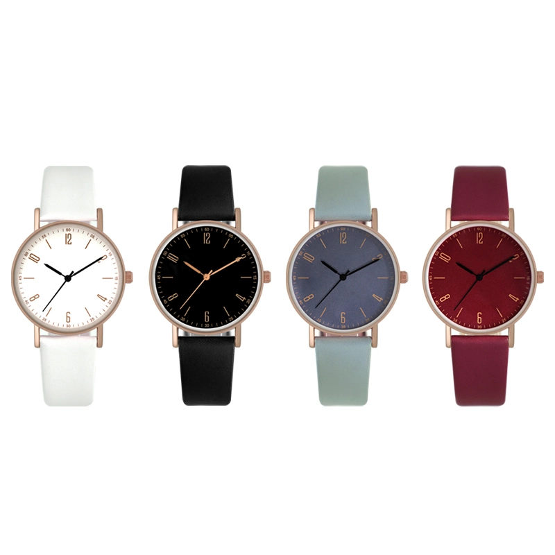 Élégance coloré Creative femmes OEM cuir sangle femmes Hot Sell Montres à quartz