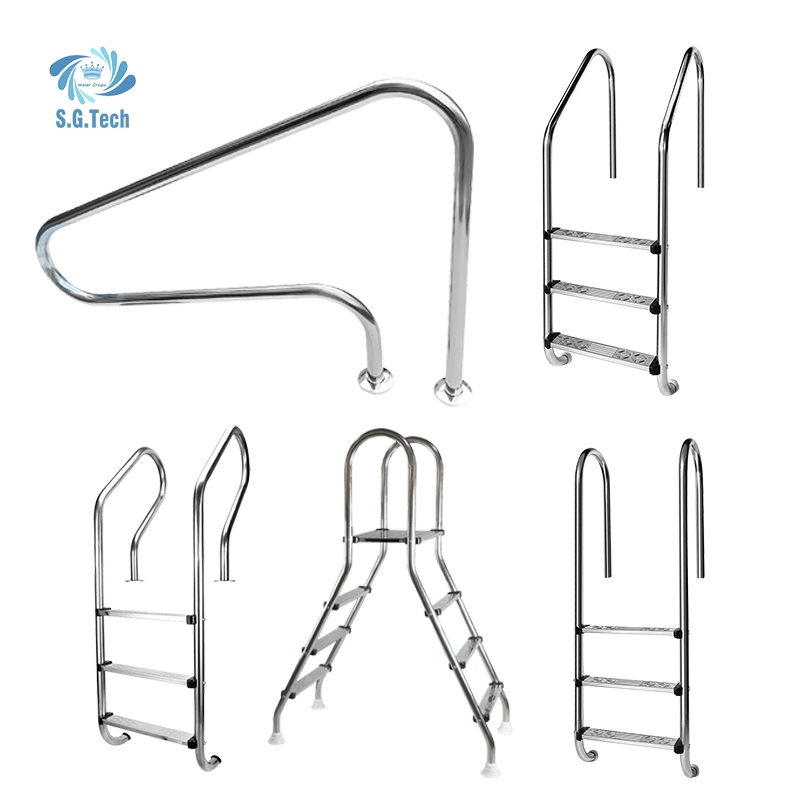 Venta directa de fábrica Precio competitivo natación Popl Escalera con pasamanos de escalera de acero inoxidable Antideslizante escalera escalera Piscina