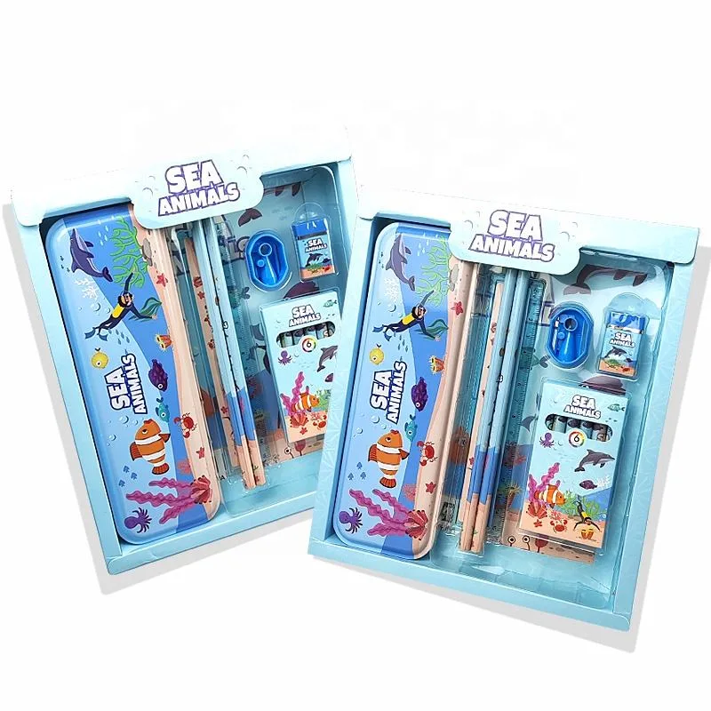 Back to School Promotional Cartoon Cute School Kit Supplies Items Kids Stationery Set