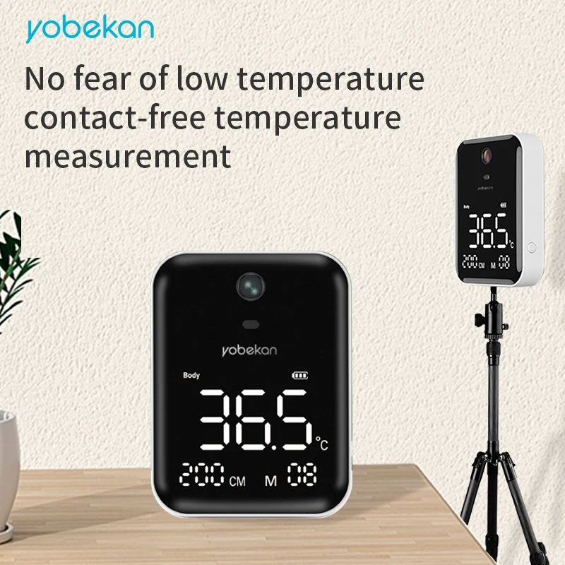 Yobekan 2 metros de largo invierno Distancia baja temperatura de -20 grados Non-Contact Vertical Automática termómetro por infrarrojos Detector