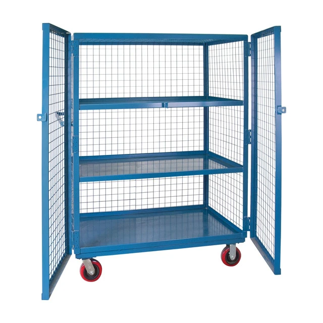 Stackable Roll Cage Trolley Metal Customized Wire Mesh Trolley