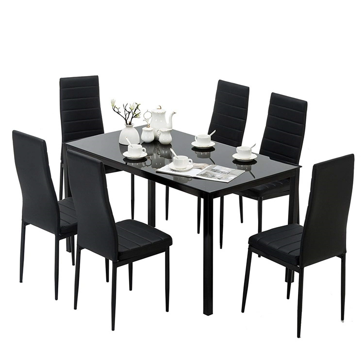 Weatherproof Patio Glass Outdoor Home Garden Dining Chair and Table Furniture Set