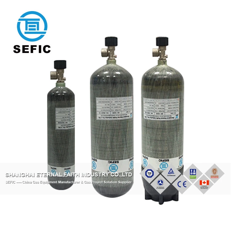 30MPa Carbon Fiber Tank Empty Gas Cylinders with Red Valve