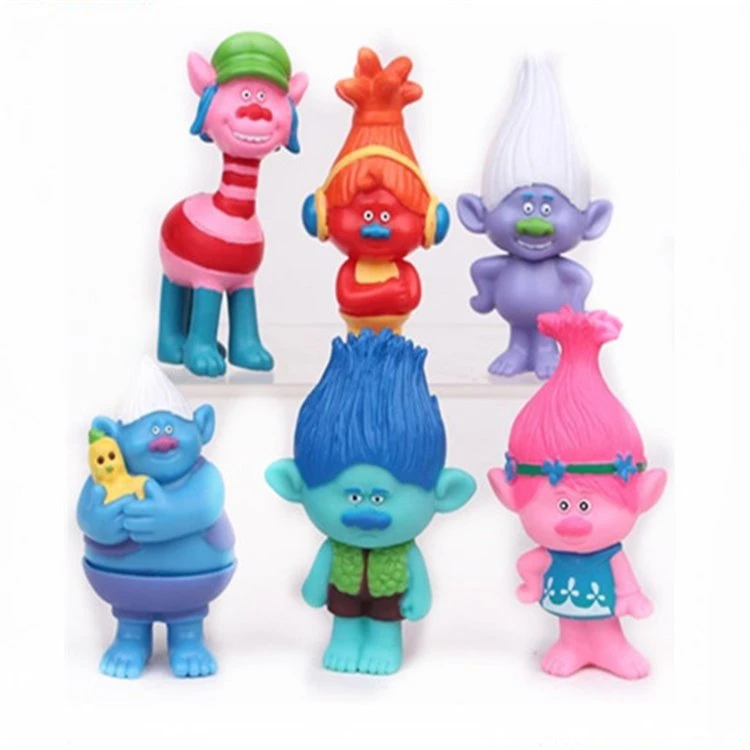 Customized Disneyy Cartoon Trolls Toys Custom Plastic Cartoon Model