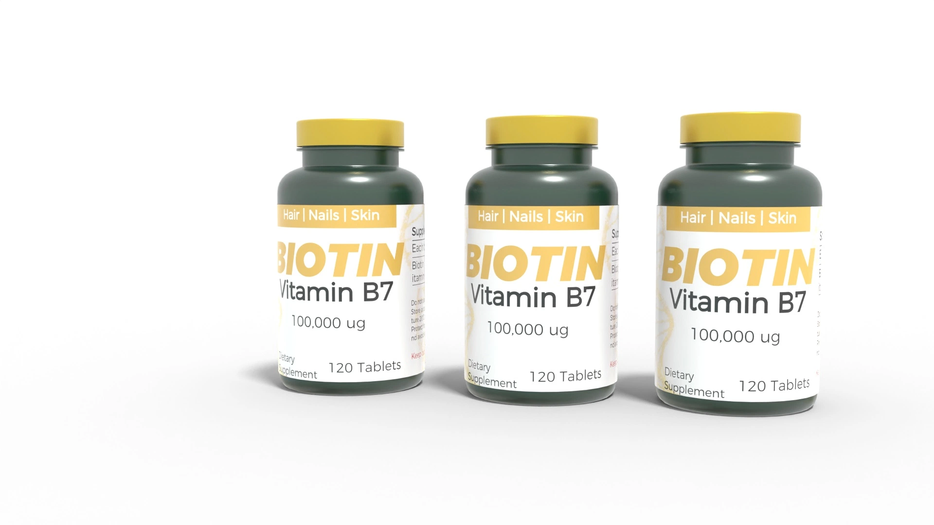 Suplemento de salud de las uñas La piel de tabletas de vitamina B7 Dmscare-Biotin tabletas de la biotina