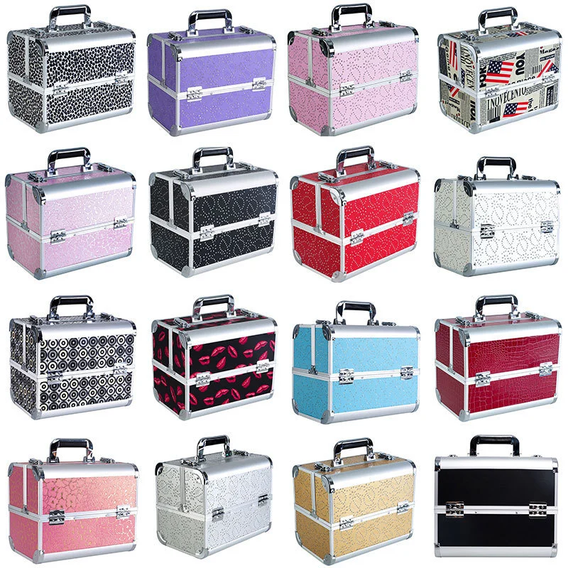 Wholesale/Supplier Aluminum Alloy Makeup Case Double Open Tattoo Nail Beauty Eyelash Toolbox