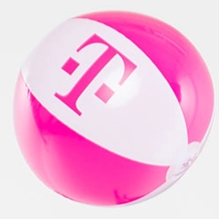 Swimming Water Toys Inflatable Beach Ball Magenta and White