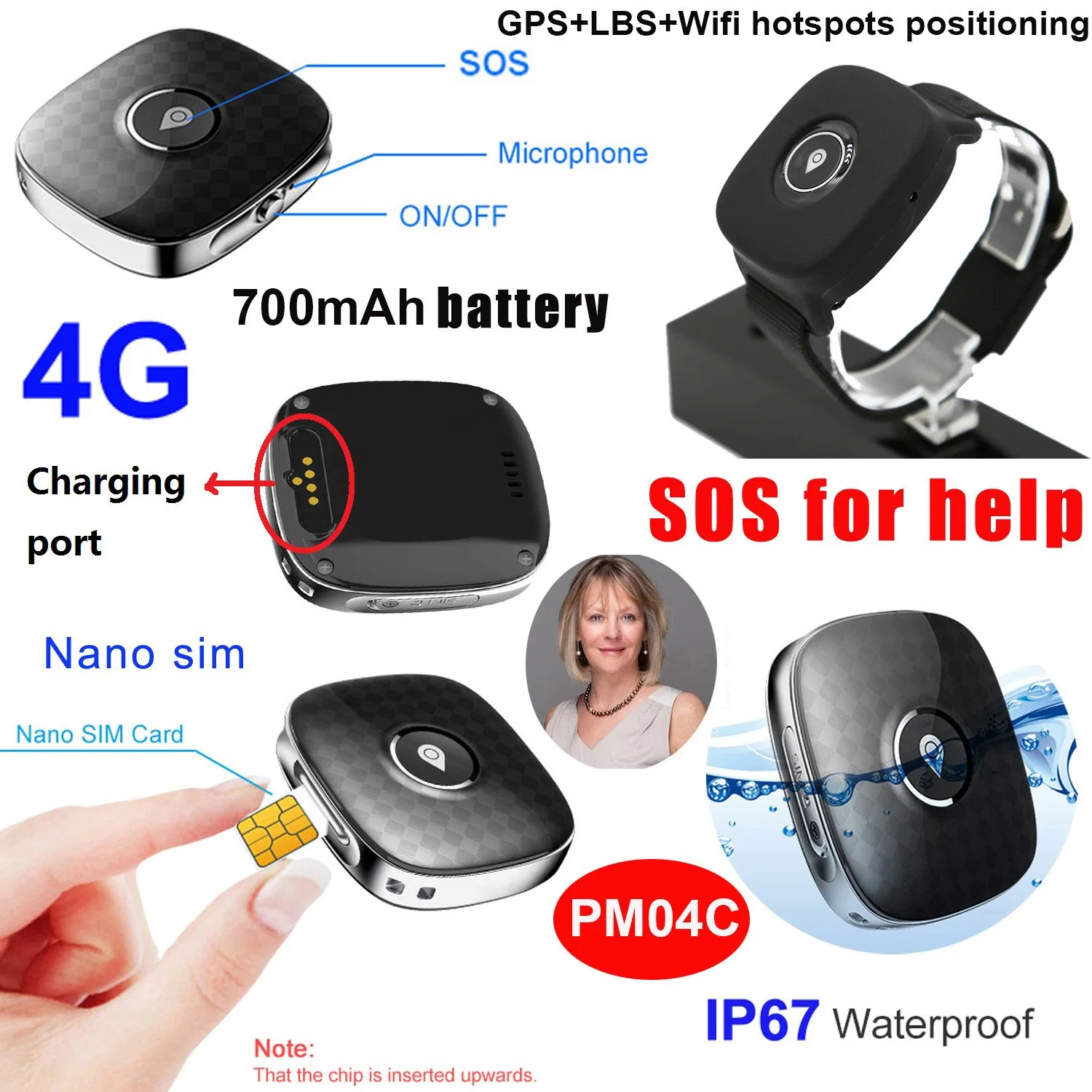 China factory supply 4G Waterproof tiny size Personal GPS Tracking system with live map monitoring PM04C