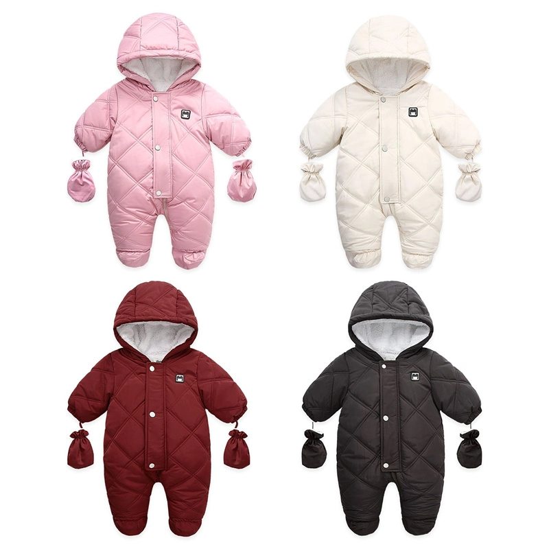 Kinder Jumpsuits Baby Warme Ente Daunenjacke Overall Parka Kinder In Ski Snow Ski-Anzüge Pelz Baby Mädchen tragen