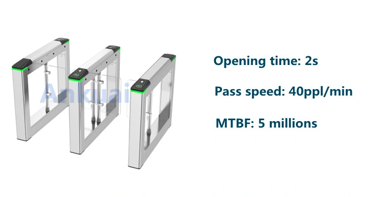 Reconocimiento facial de alta seguridad RFID Swing torniquetes de Vidrio puerta barrera