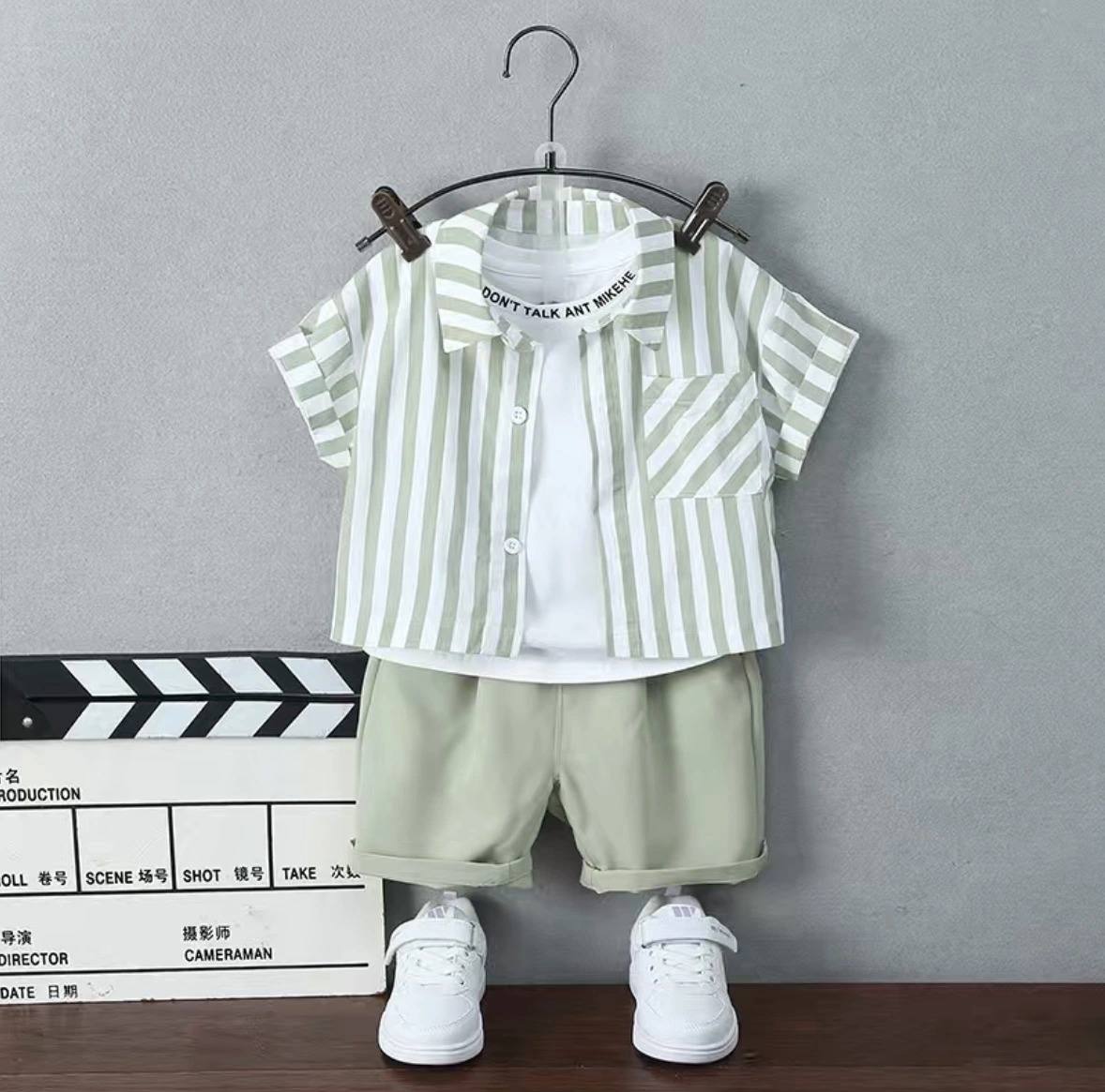 Childrens Clothing Wholesale/Supplier Factory Price Kids Clothes Summer Thin Two-Piece Set Boys Clothes Baby Short Sleeve Boys Summer Suit Childrens Apparel Bss8013