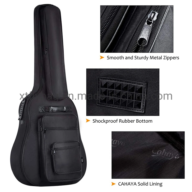 40 41 42 pulgadas Acoustic Guitar Bag relleno grueso impermeable Funda de guitarra Bolsa de poliéster con gancho trasero